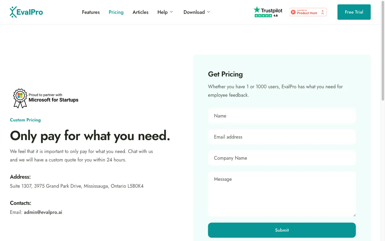 EvalPro.ai — pricing page