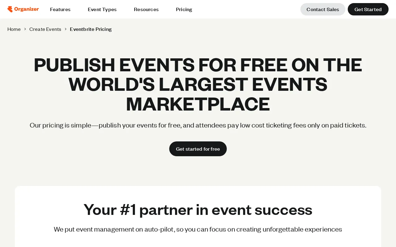 Eventbrite — pricing page