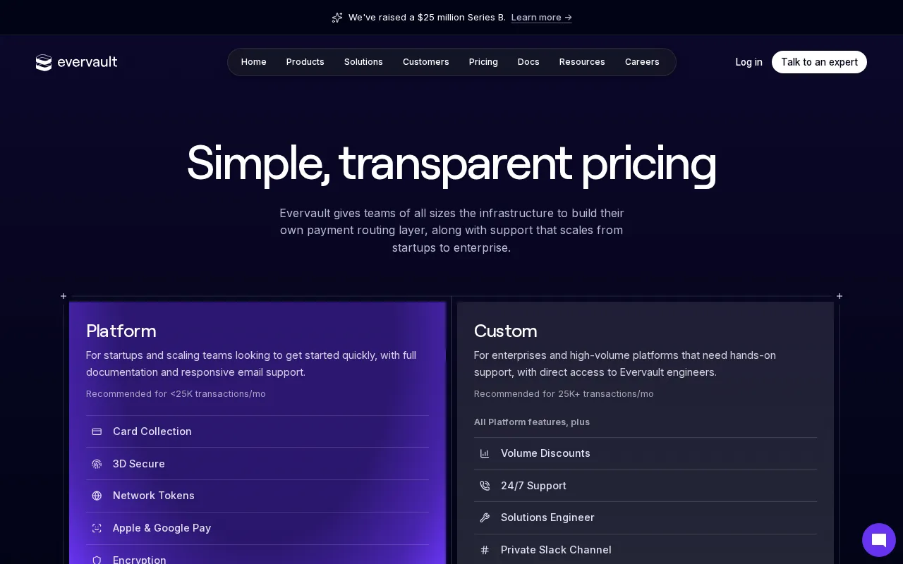 Evervault — pricing page