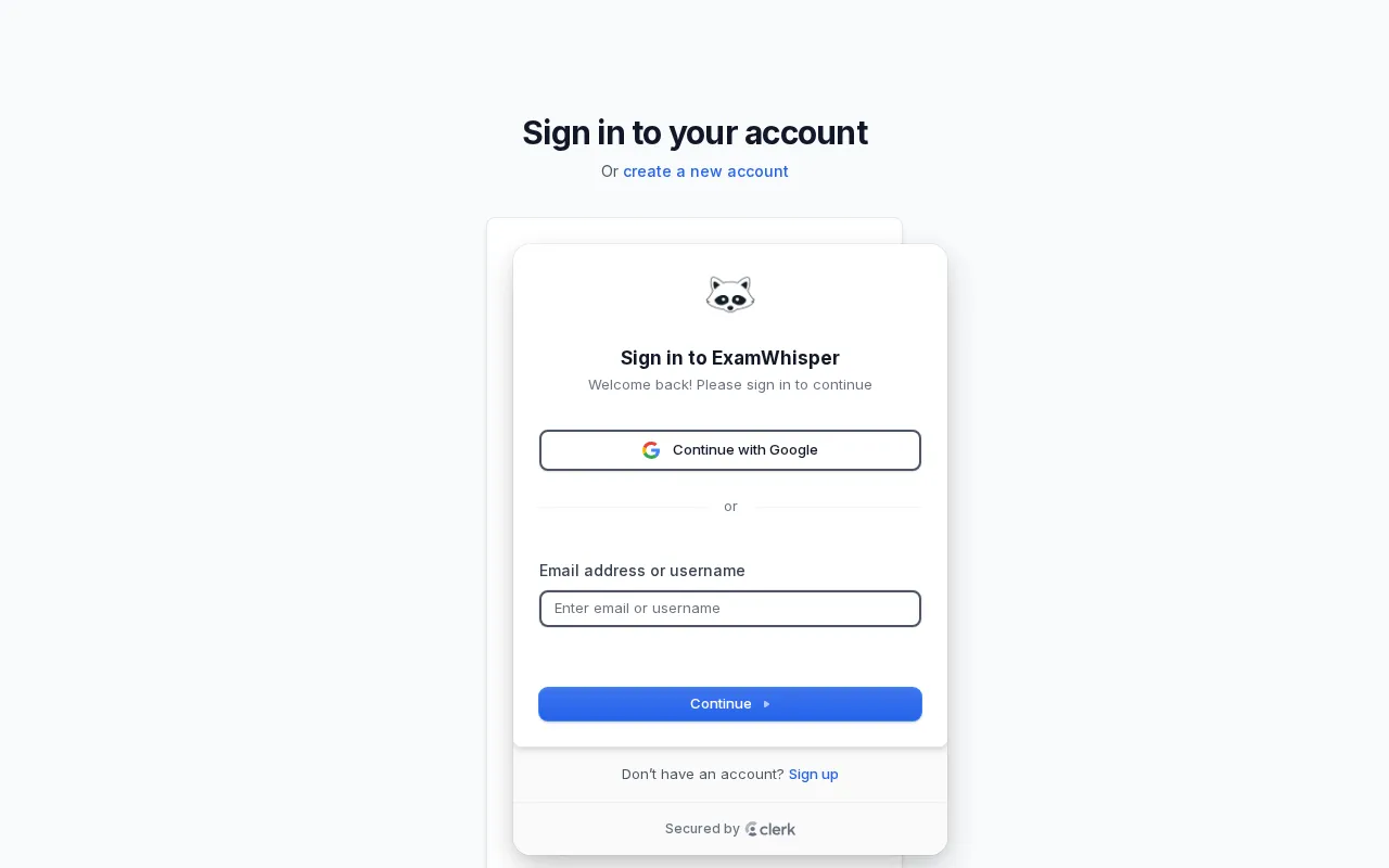 ExamWhisper — pricing page