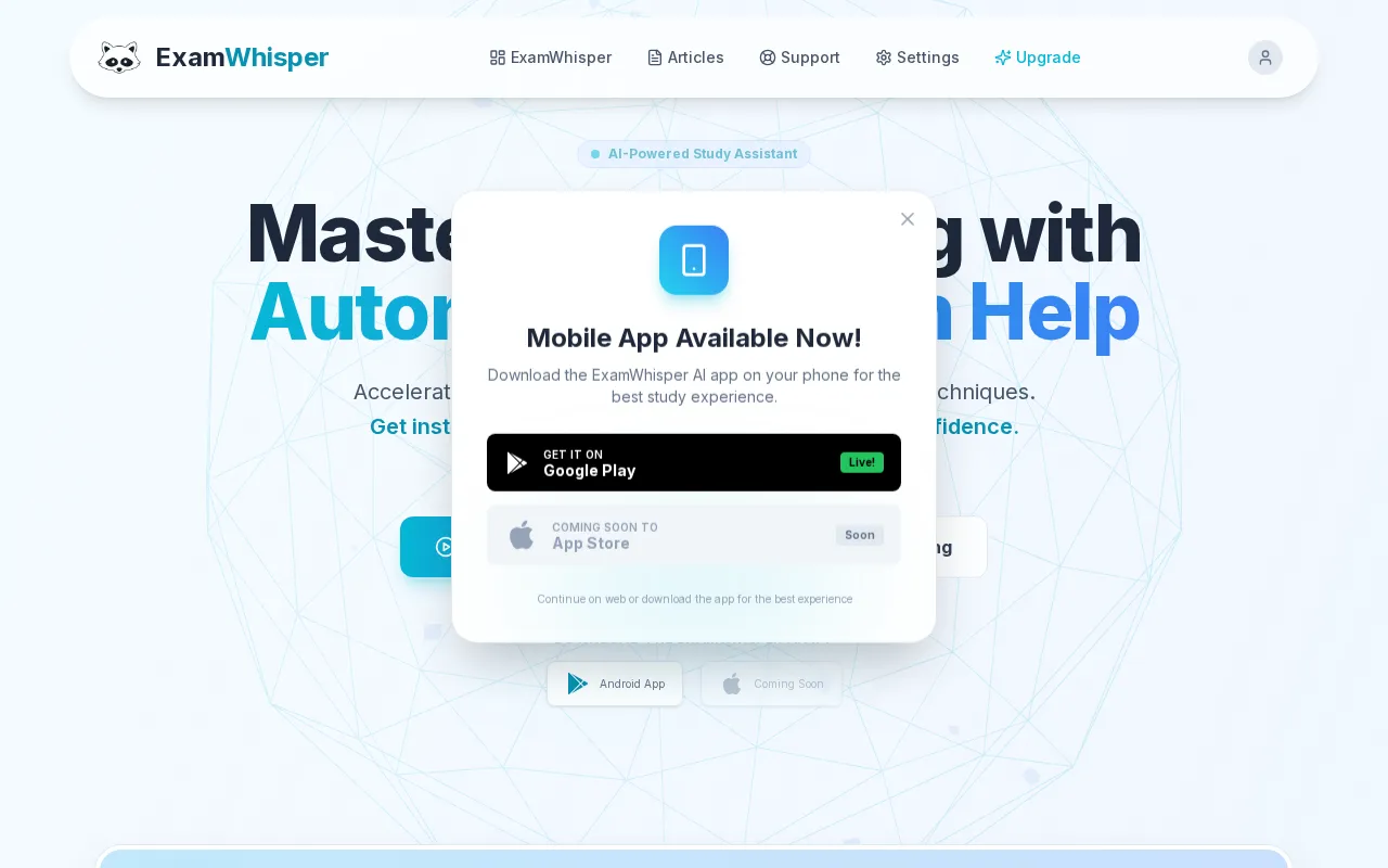ExamWhisper — preview screenshot