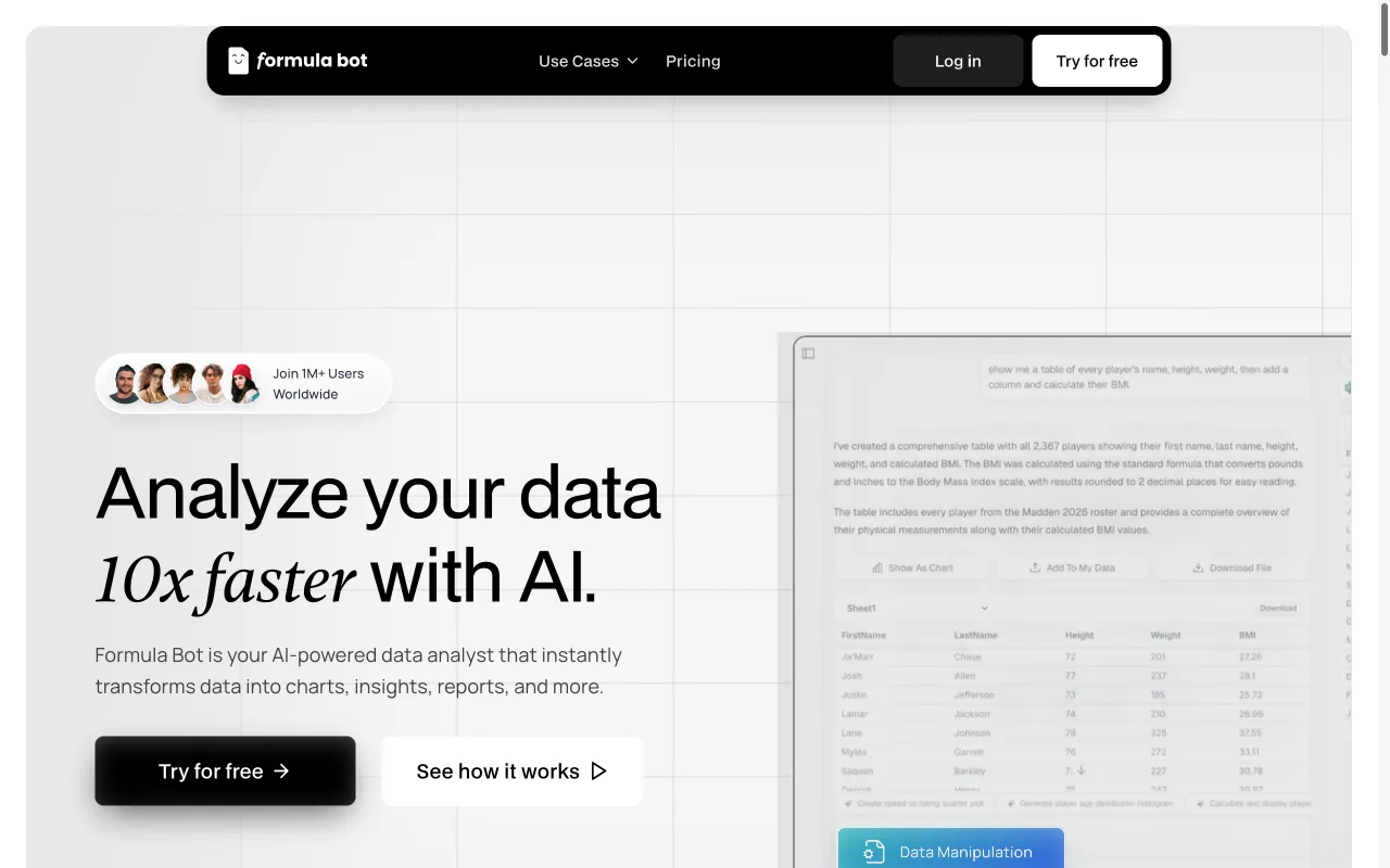 Excel Formula Bot — preview screenshot