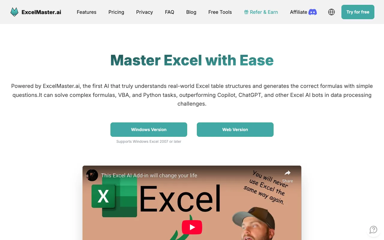 ExcelMaster.ai — preview screenshot