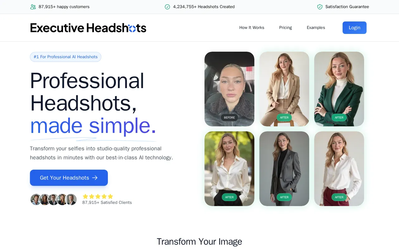 Executive Headshots — preview screenshot