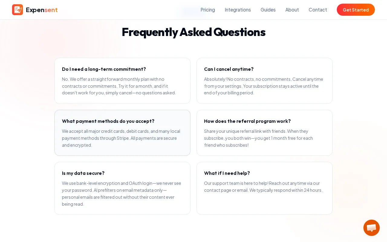 Expensent — pricing page