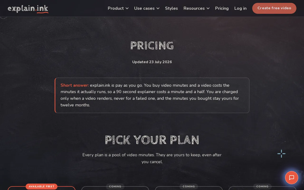 explain.ink — pricing page