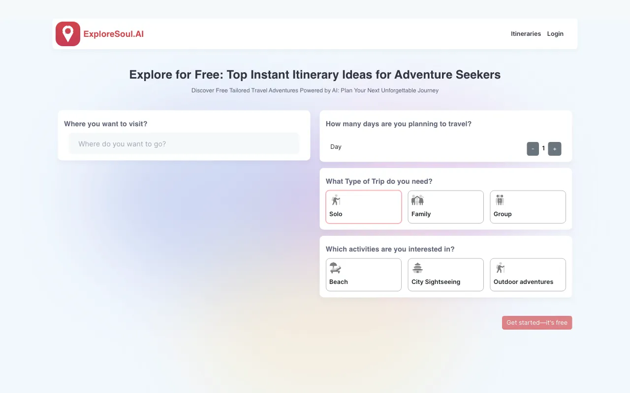 ExploreSoul.AI — preview screenshot