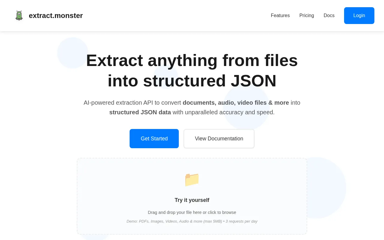 Extract — pricing page