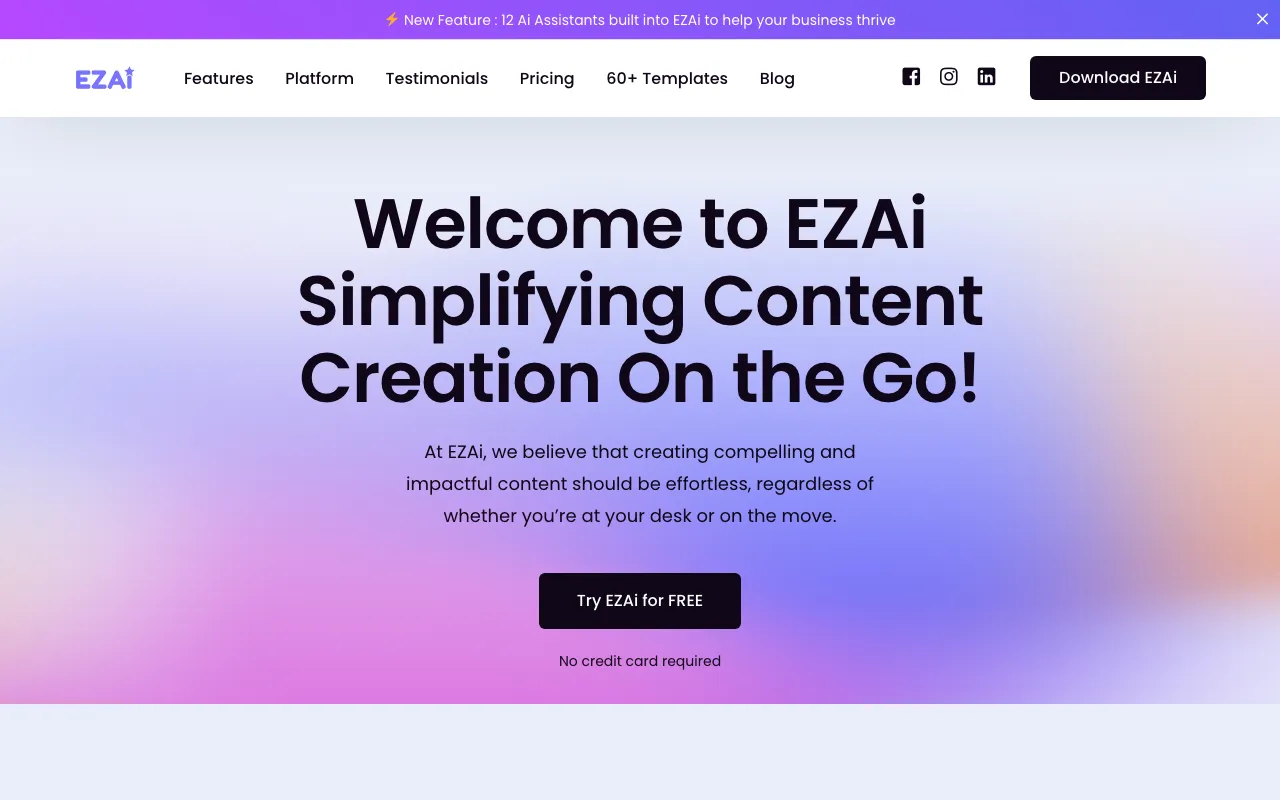 EZAi AI — preview screenshot