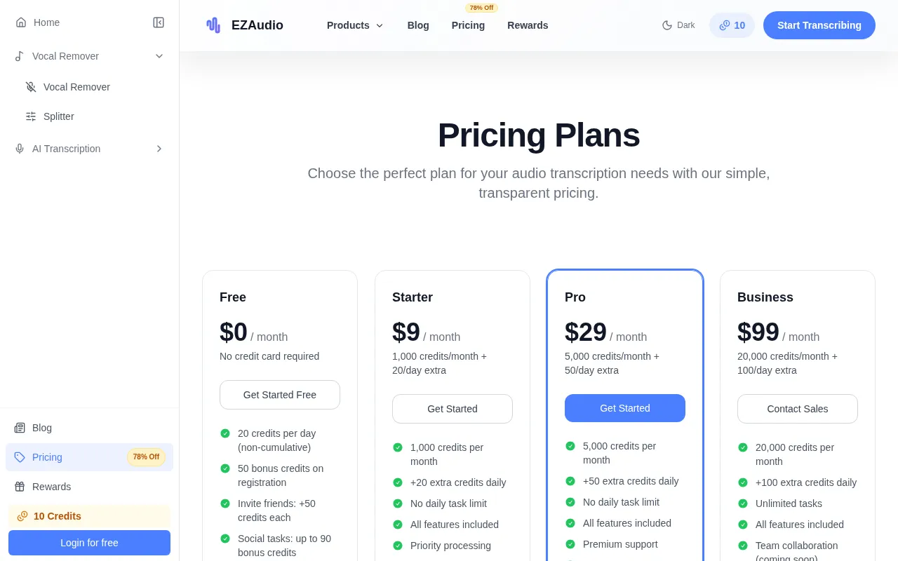 EZAudioIO — pricing page