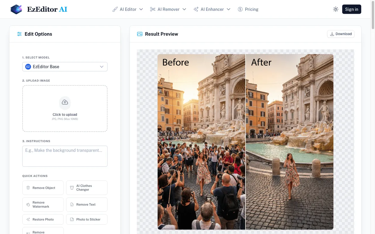 EzEditor AI — preview screenshot
