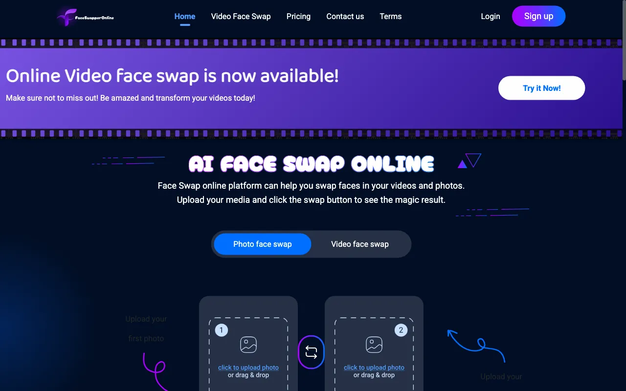 faceswapperonline.com — preview screenshot