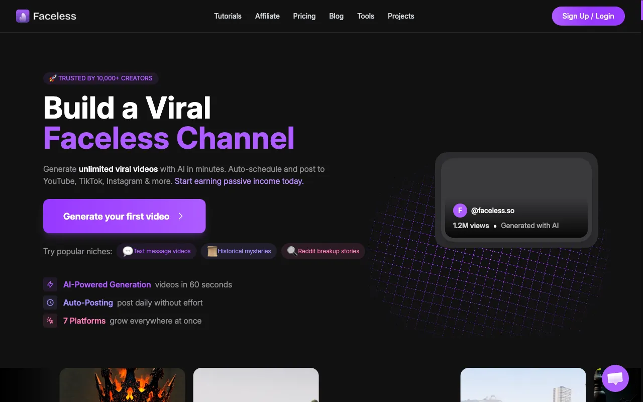 Faceless.so — preview screenshot