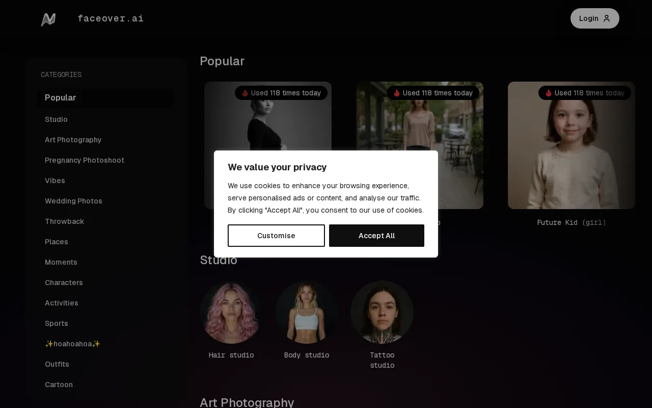 Faceover — preview screenshot