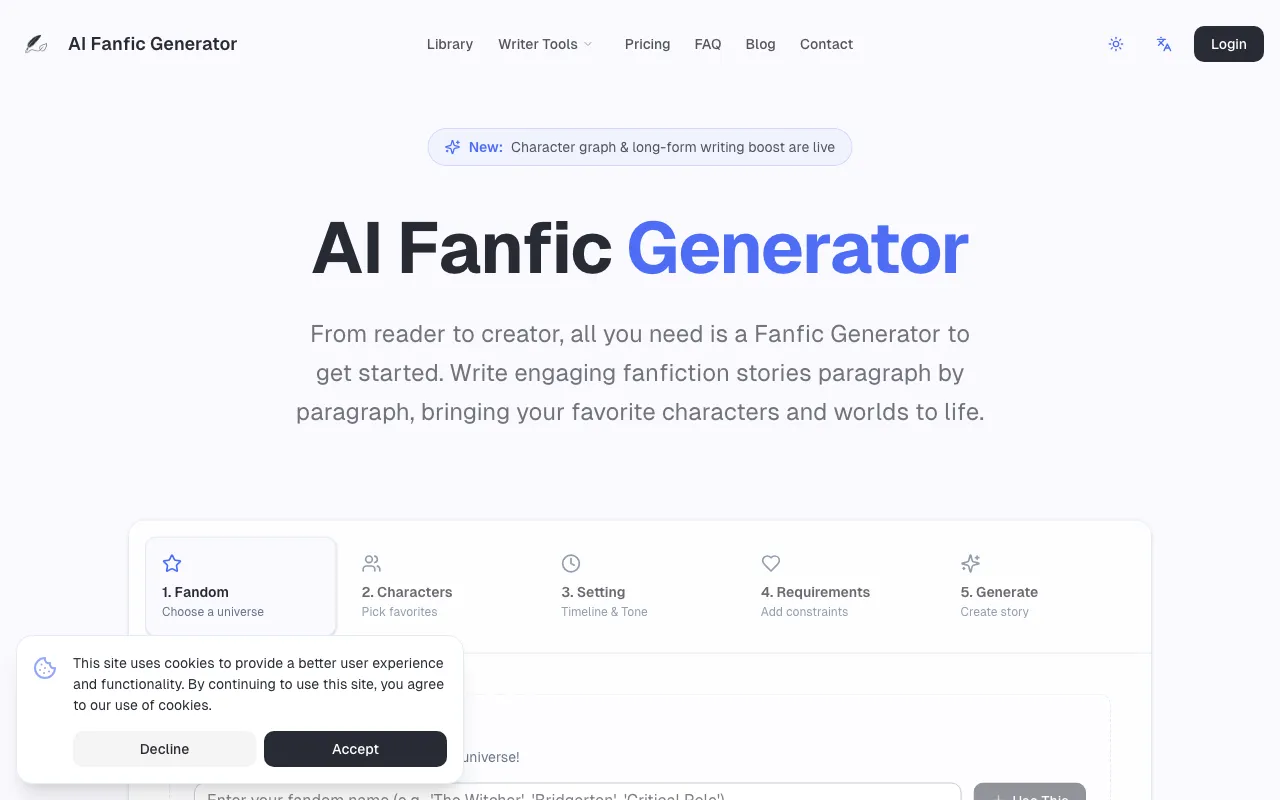 fanficgenerator.com — preview screenshot