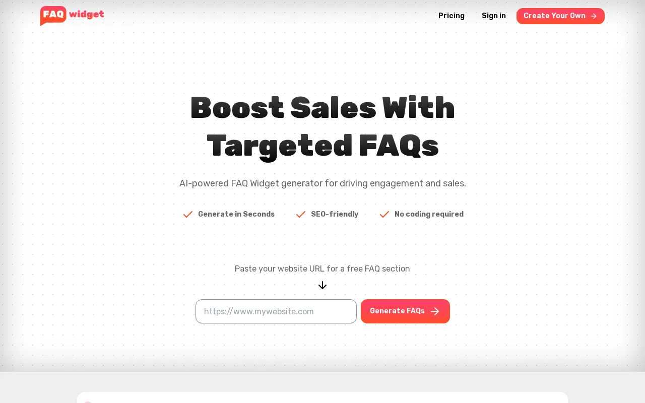 FAQWidget — preview screenshot