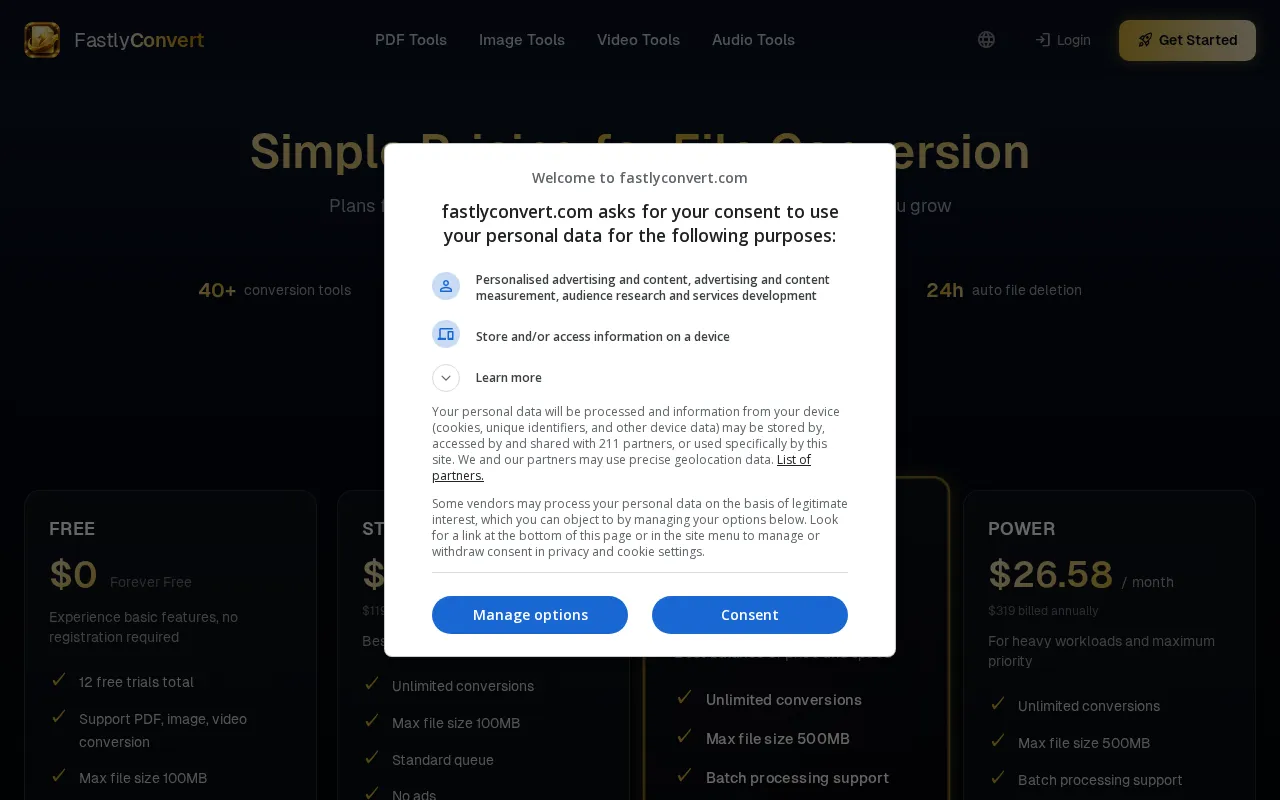 FastlyConvert — pricing page