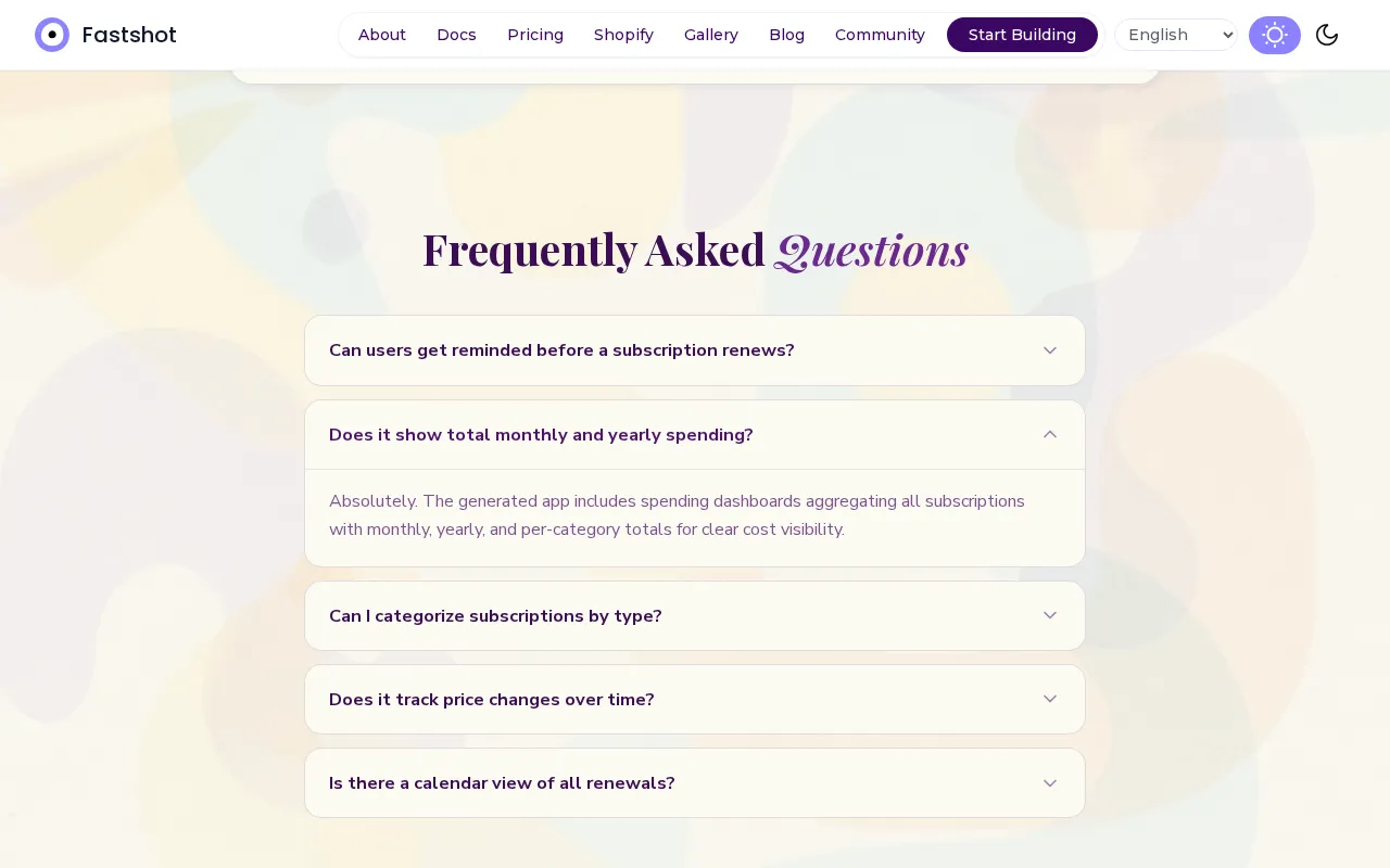 FASTSHOT — pricing page