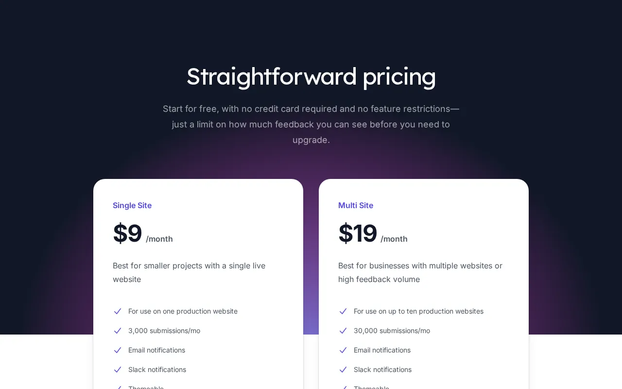 Feedback Rocket — pricing page