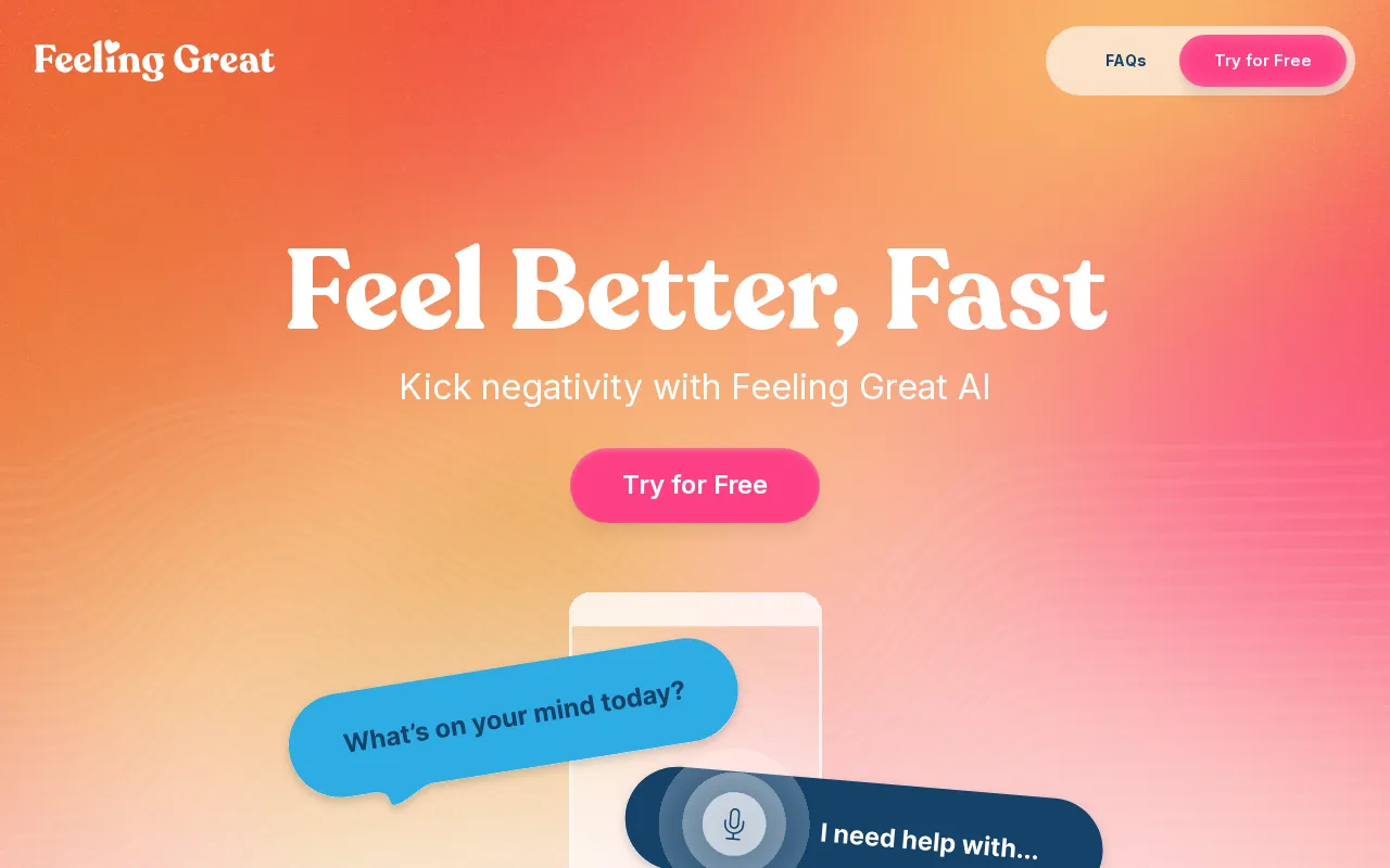Feeling Great App — preview screenshot