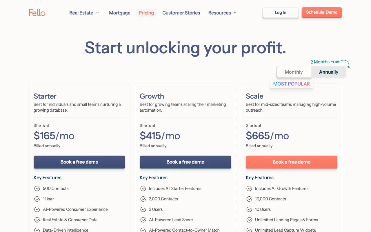 Fello AI — pricing page
