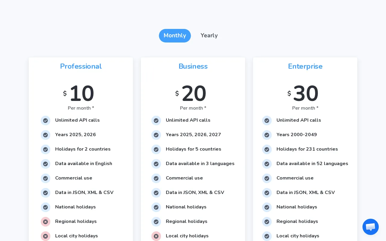 FestDays — pricing page
