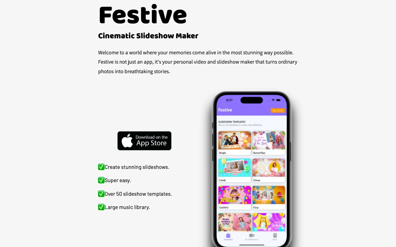 Festive Slideshow Maker — preview screenshot