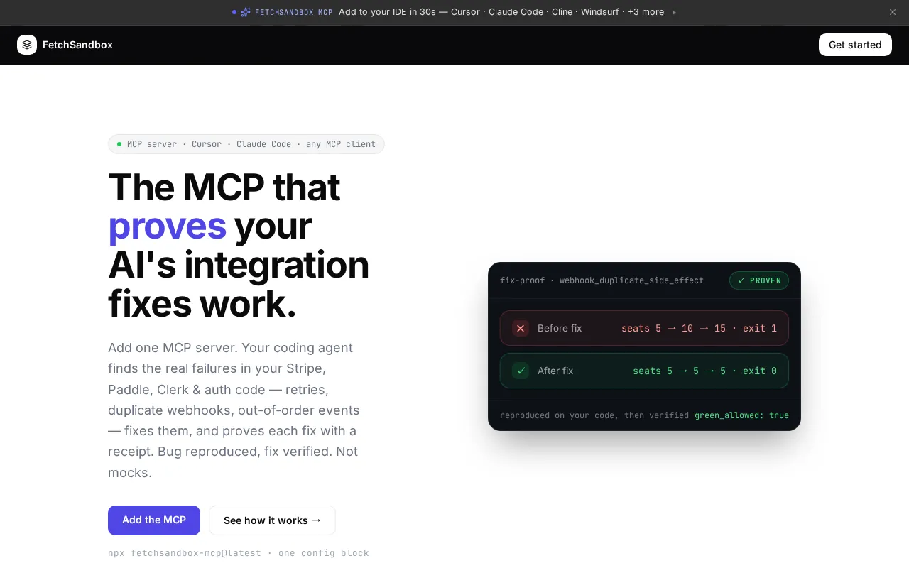 FetchSandbox MCP — preview screenshot