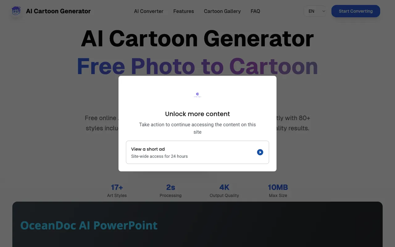 AI Cartoon Generator — preview screenshot