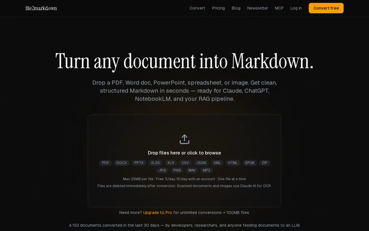 file2markdown — preview screenshot