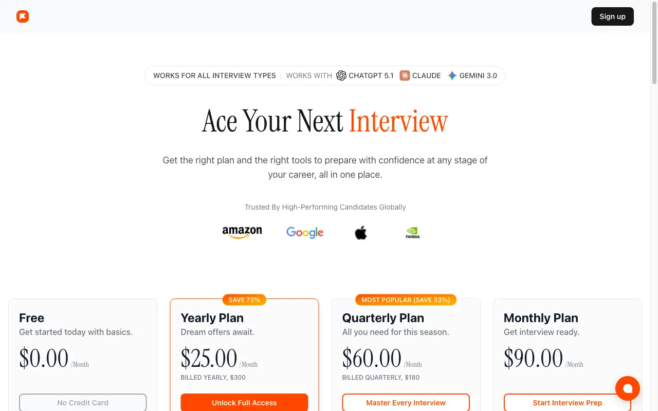 Final Round AI — pricing page