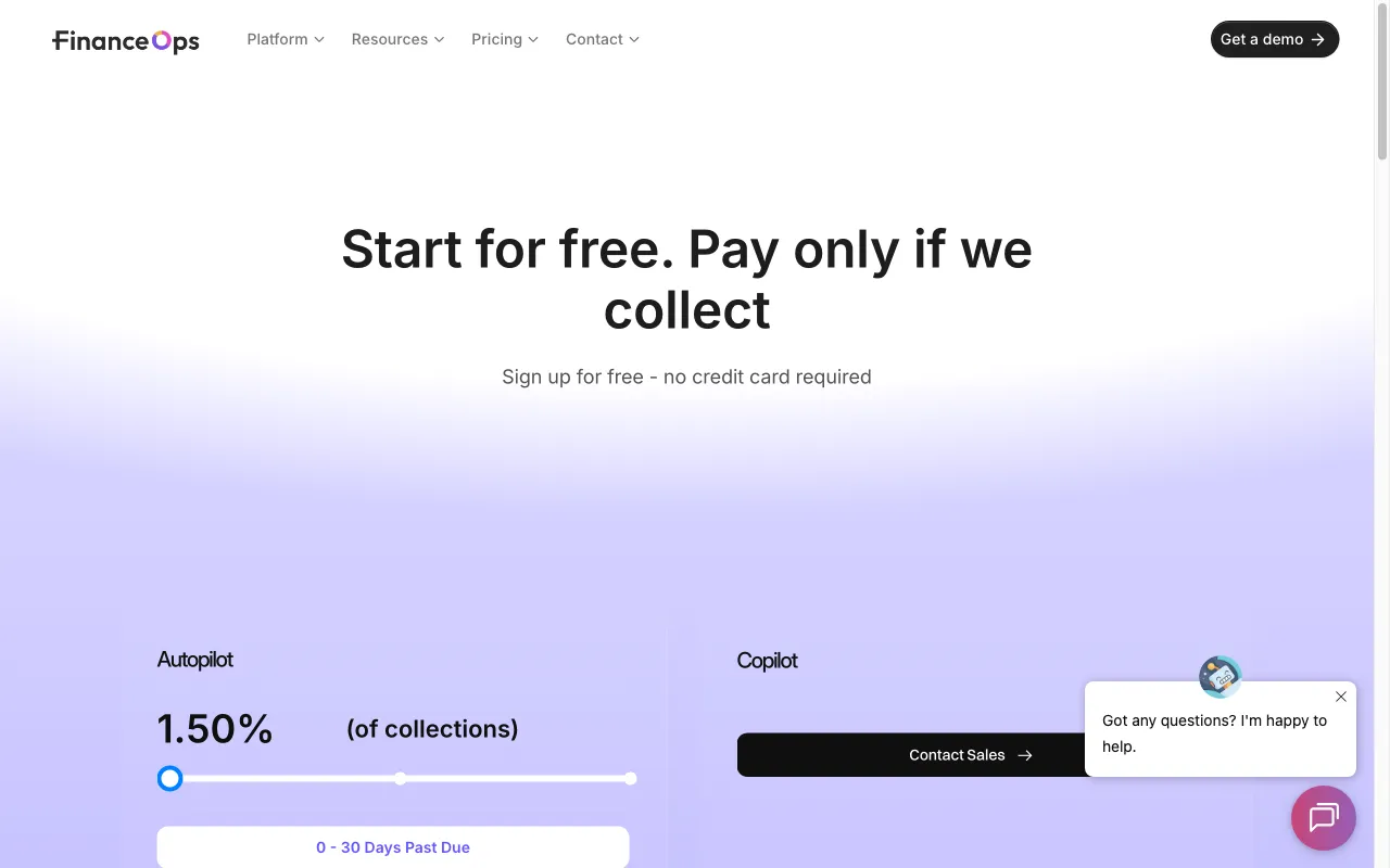 FinanceOps — pricing page