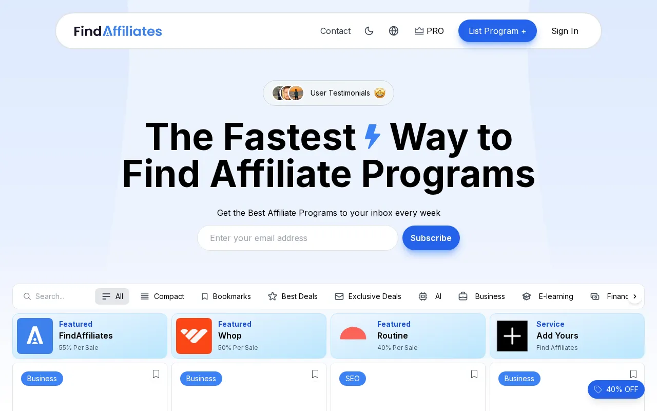 FindAffiliates — preview screenshot