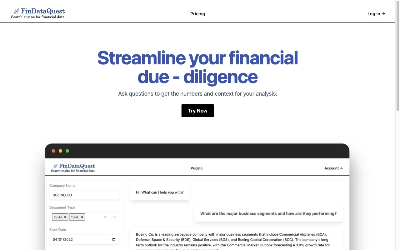 FinDataQuest — preview screenshot