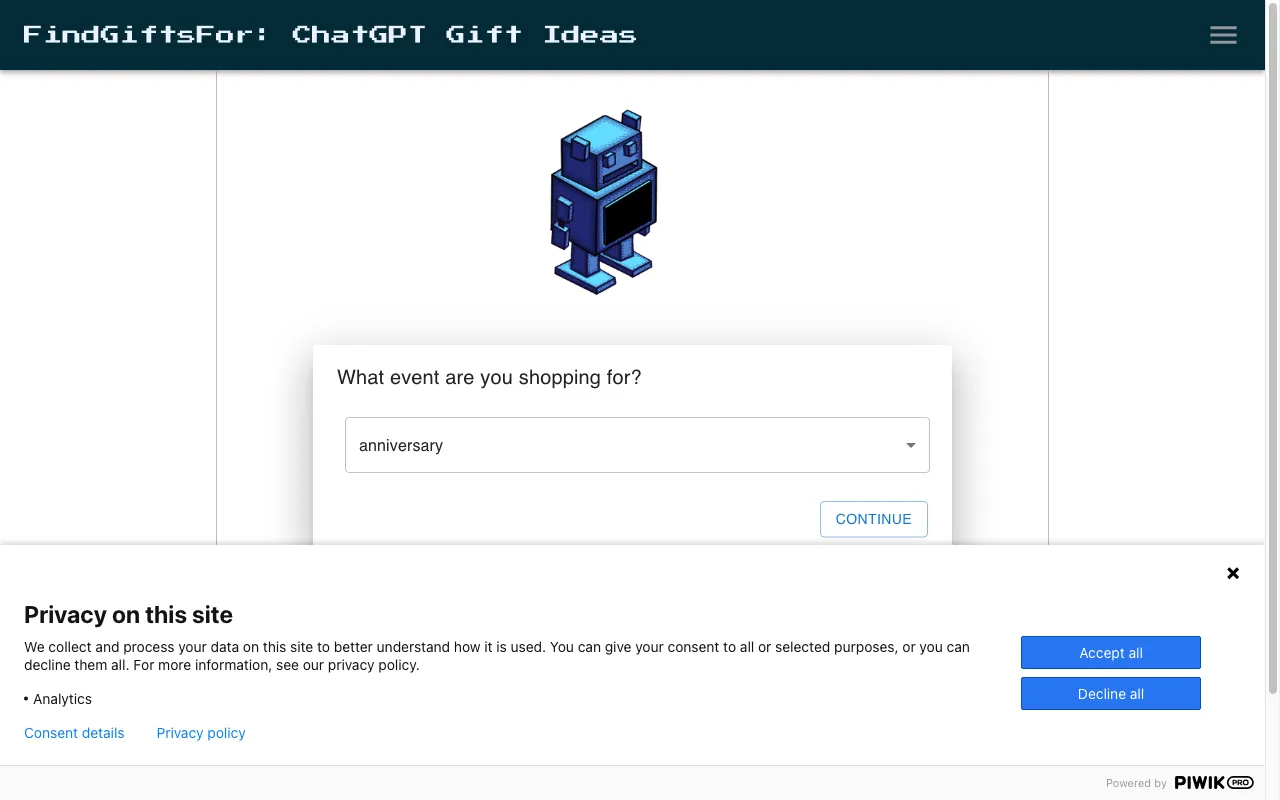Find Gifts For — preview screenshot
