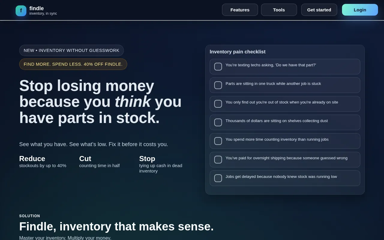 Findle Inventory — preview screenshot