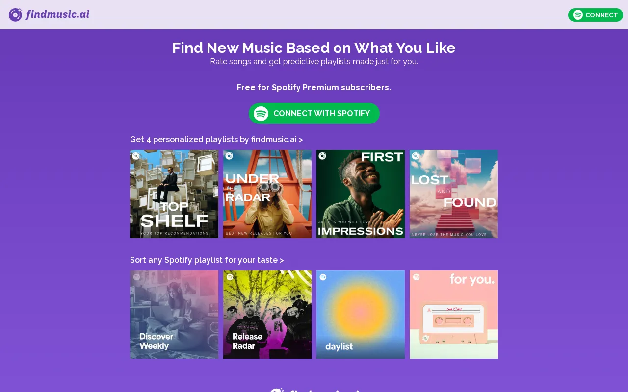 findmusic.ai — preview screenshot