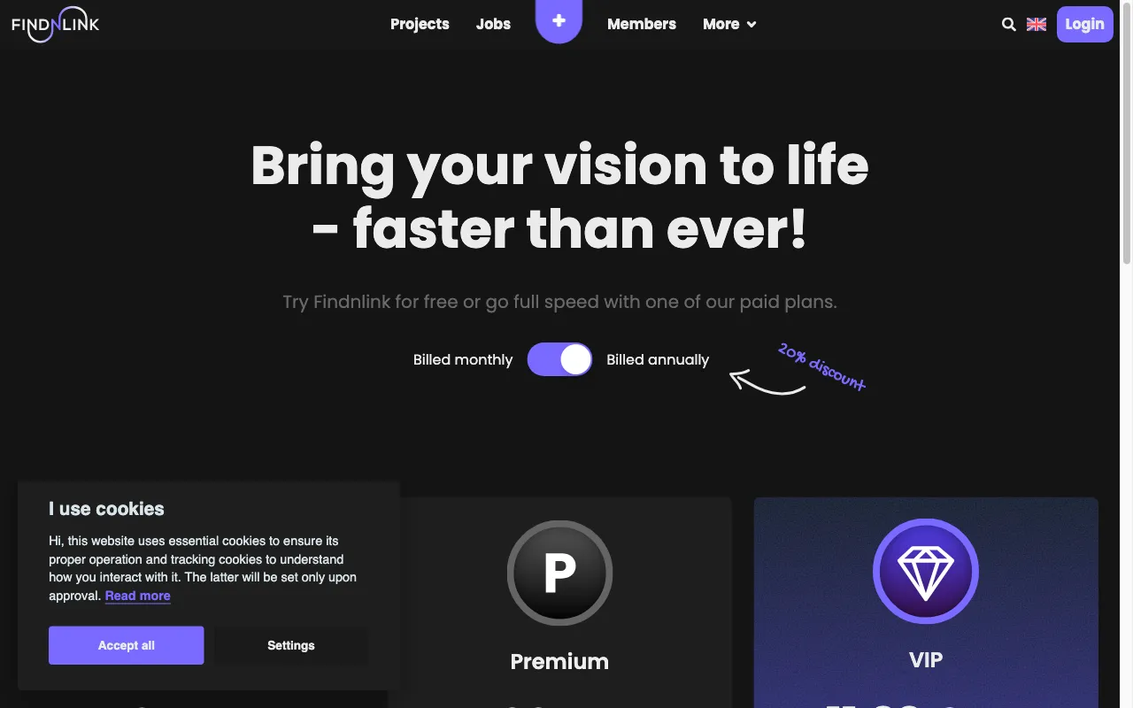 Findnlink — pricing page