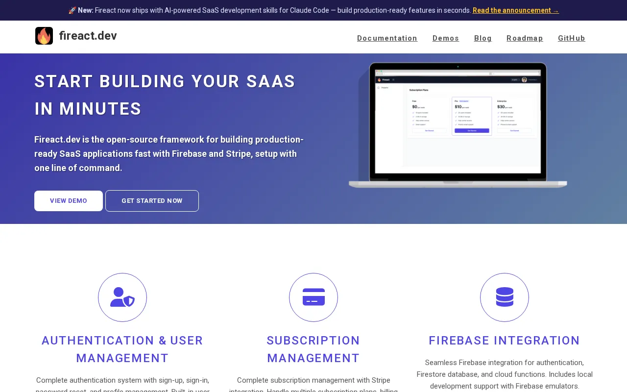 fireact.dev — preview screenshot