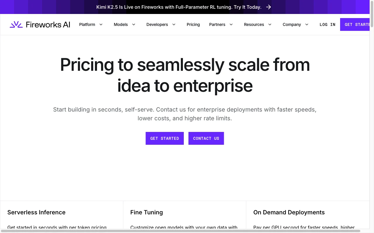 fireworks.ai — pricing page