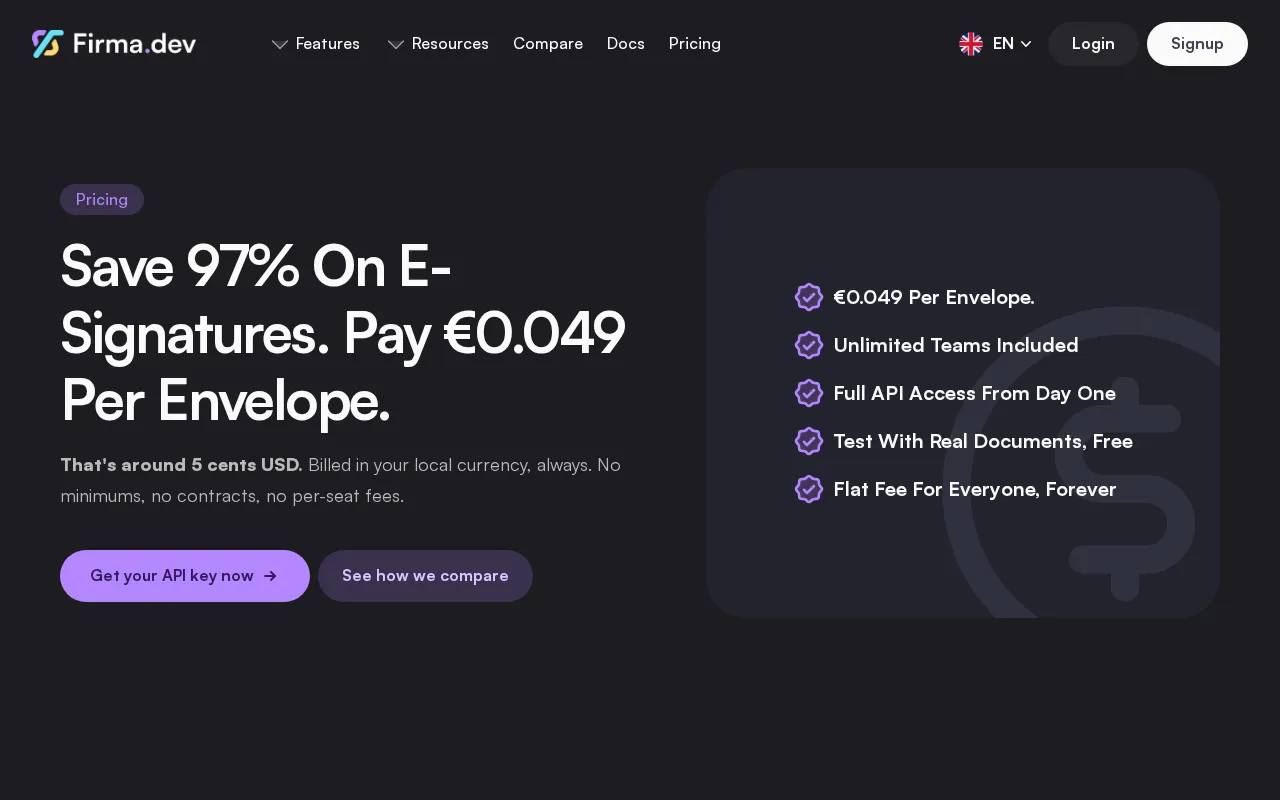 Firma — pricing page
