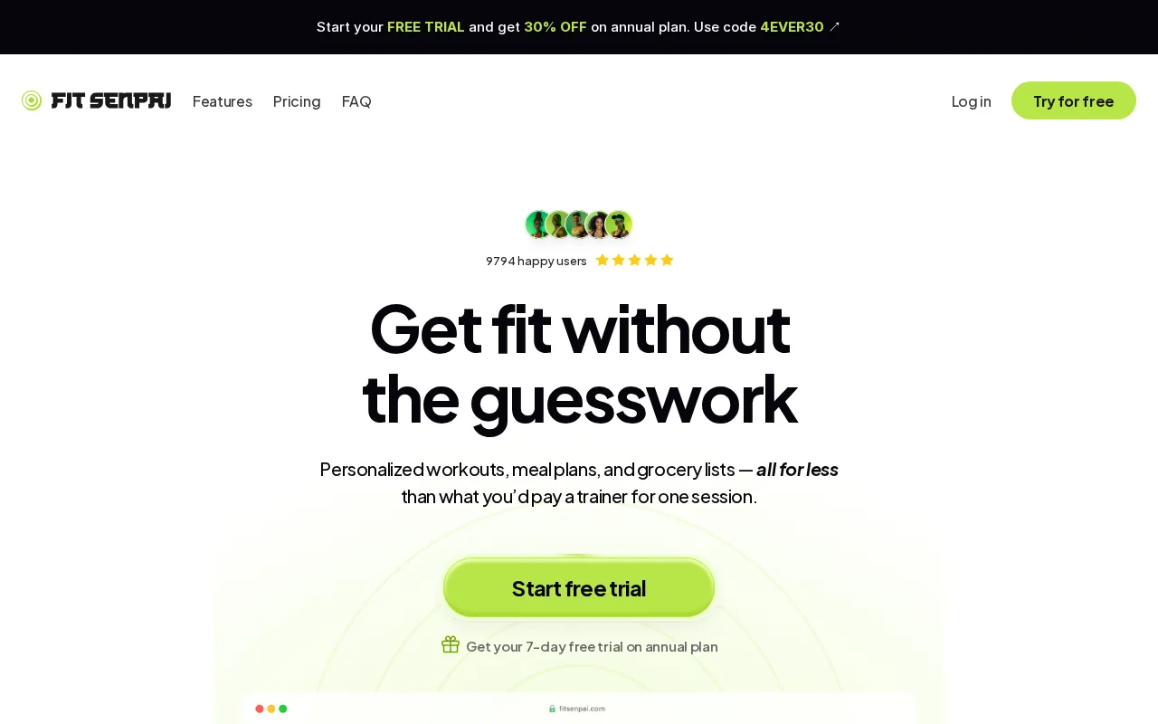 Fit Senpai — preview screenshot
