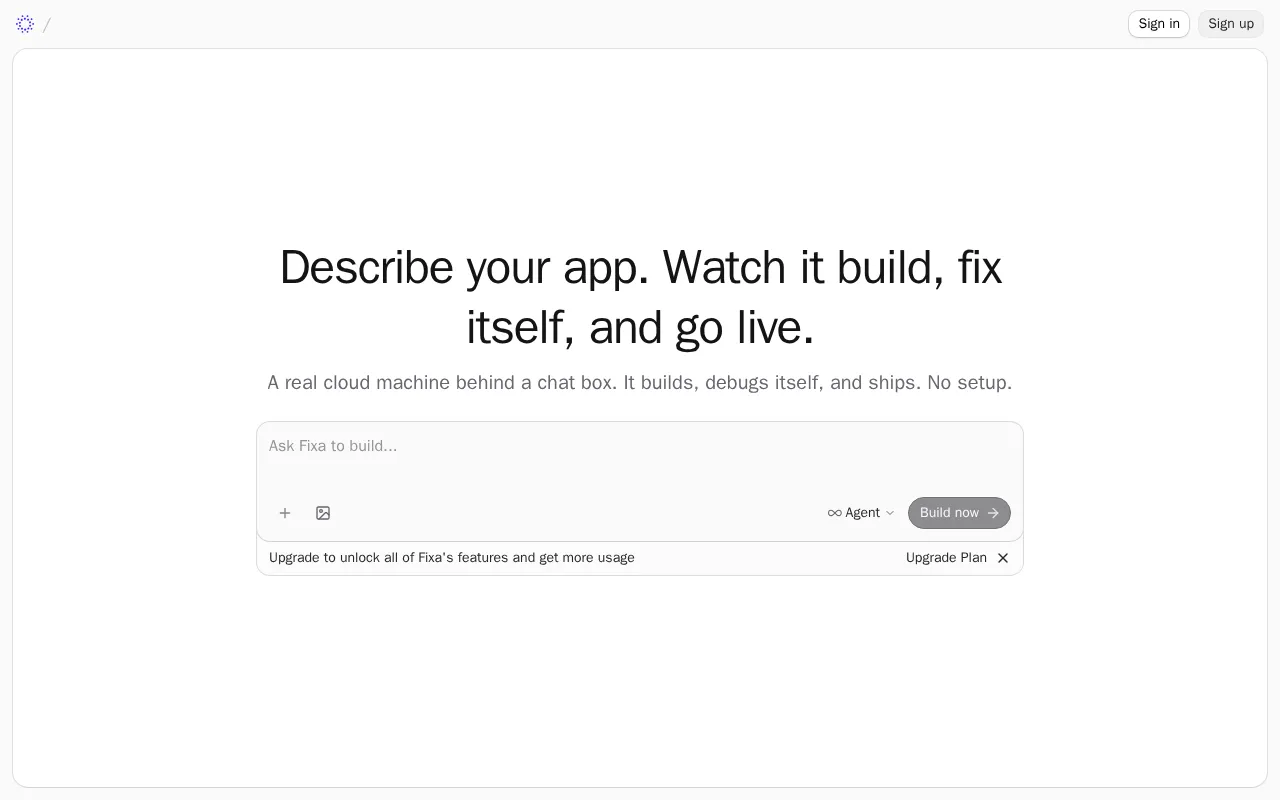 Fixa: AI Software Builder for Production Apps — preview screenshot