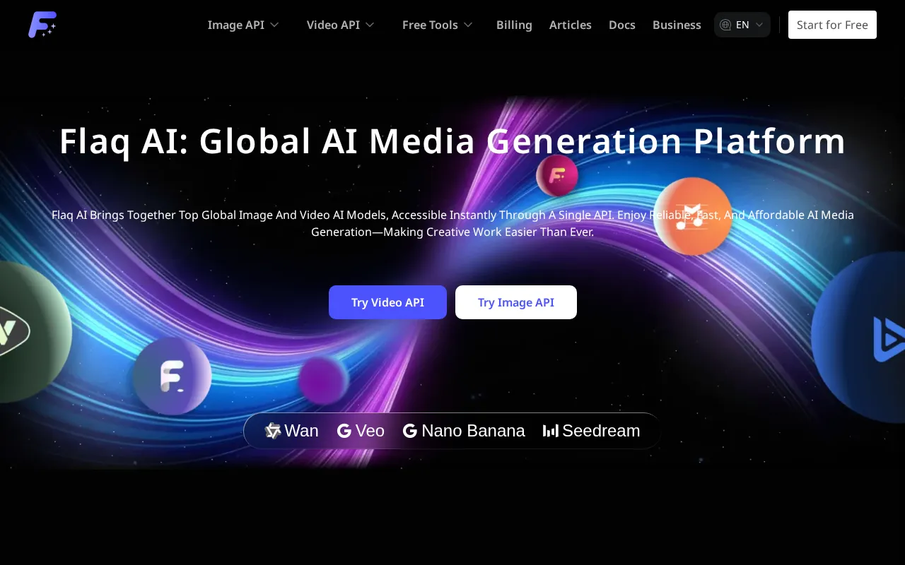 Flaq AI API Platform — preview screenshot