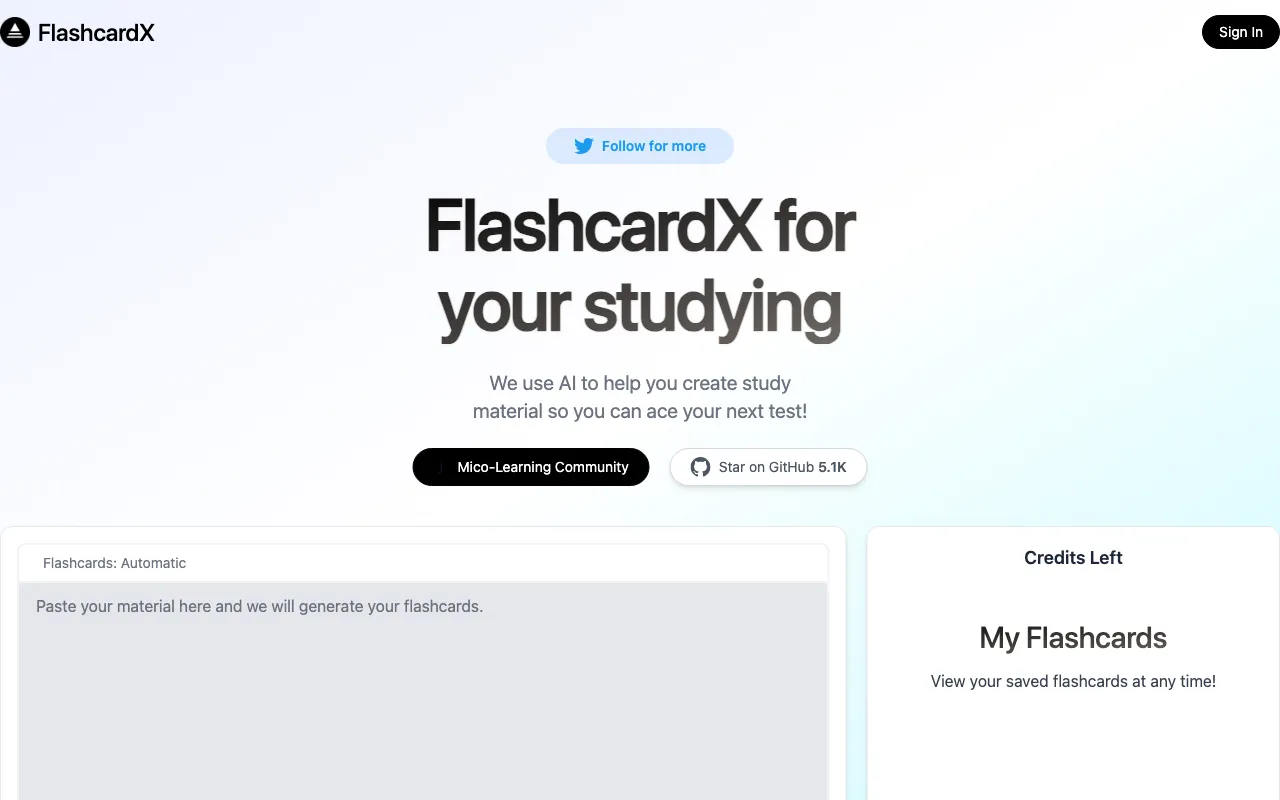 FlashcardX — preview screenshot