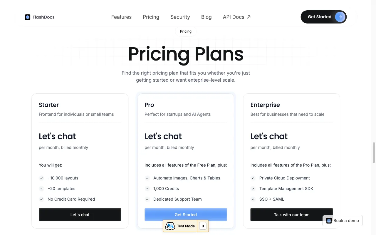 flashdocs.ai — pricing page