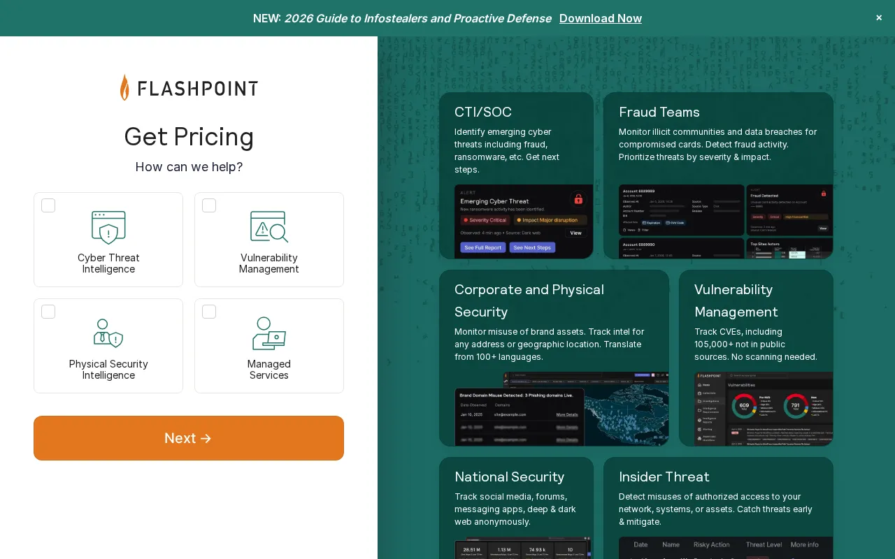 Flashpoint — pricing page