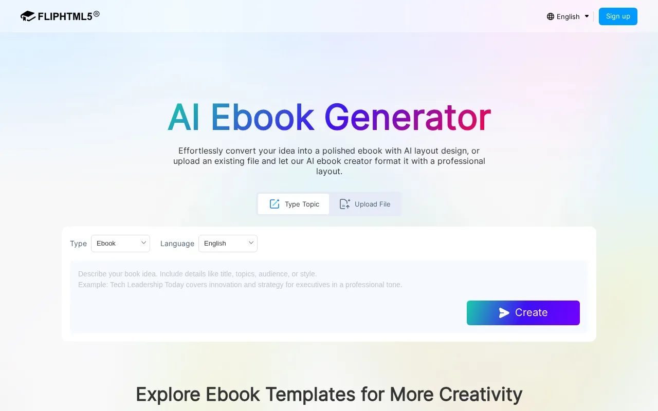 FlipHTML5 AI Ebook Generator — preview screenshot