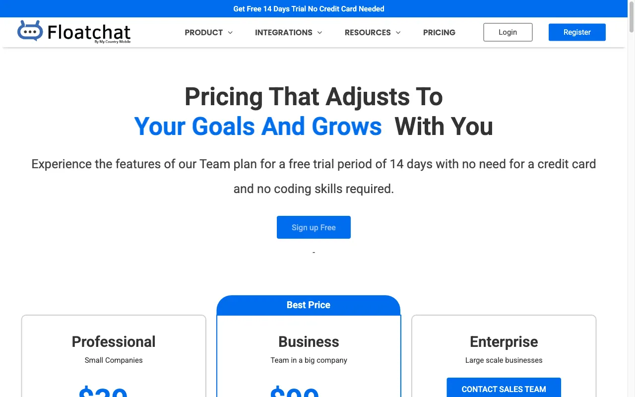 FloatChat — pricing page