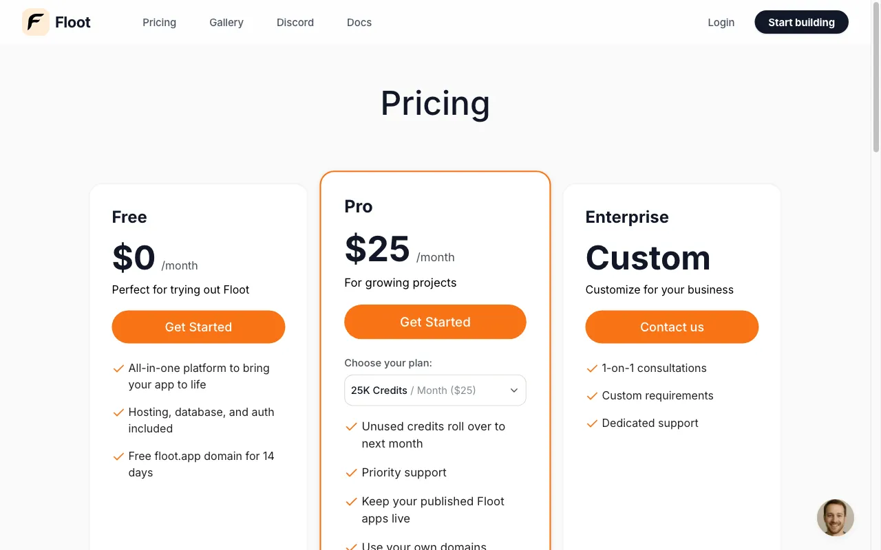 Floot — pricing page